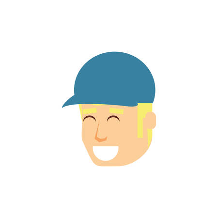 head of young man avatar character vector illustration designのイラスト素材