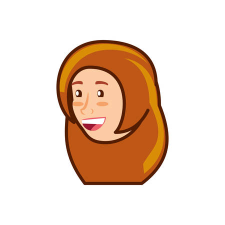 head young woman avatar character vector illustration designのイラスト素材