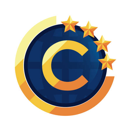 copyright protection of intellectual emblem vector illustrationのイラスト素材