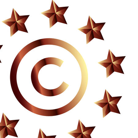 copyright protection of intellectual emblem vector illustrationのイラスト素材