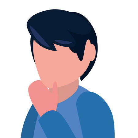 business man thinking pose portrait vector illustrationのイラスト素材
