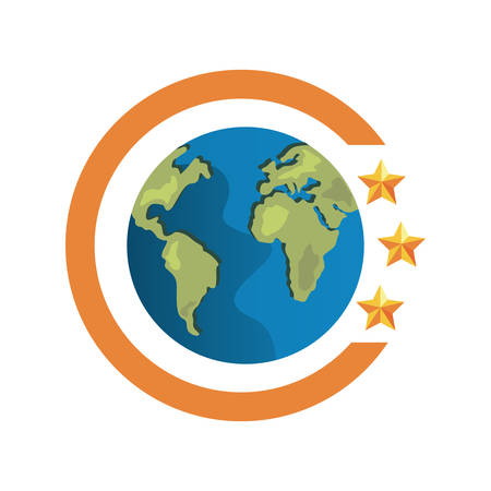 frame stars world copyright protection vector illustrationのイラスト素材