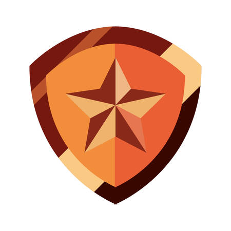 golden shield protection star on white backgroundのイラスト素材
