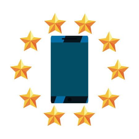 smartphone stars frame copyright intellectual symbol vector illustrationのイラスト素材