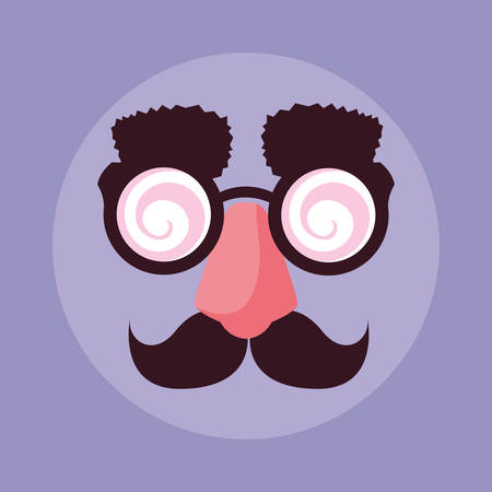 april fools day with crazy face accessories vector illustration designのイラスト素材