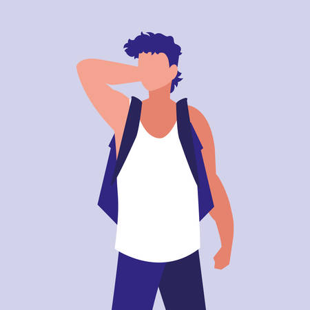 masculine professional model character vector illustration designのイラスト素材