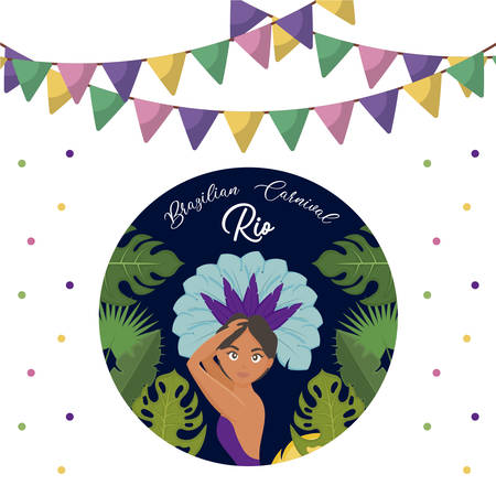 Dancing of carnival rio janeiro vector illustration designのイラスト素材