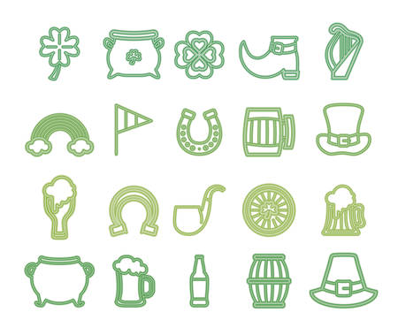 saint patricks day with neon icons vector illustration designのイラスト素材