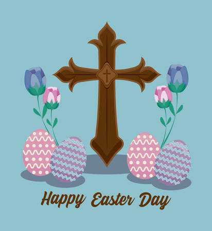 happy easter day card i icon vector ilustration icon vector ilustrationのイラスト素材