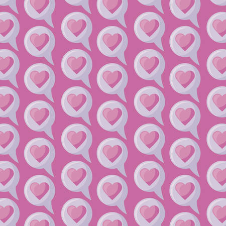 pattern of speech bubble with heart love vector illustration designのイラスト素材