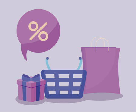 shopping basket and set icons vector illustration designのイラスト素材