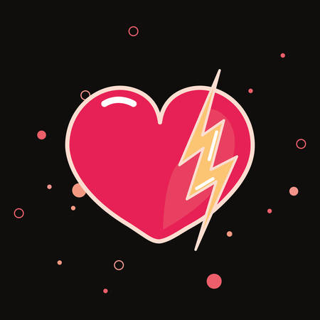 heart love ray black background girls power vector illustrationのイラスト素材