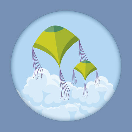 kites flying in the sky vector illustration designのイラスト素材