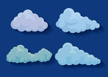 set of clouds icons vector illustration designのイラスト素材