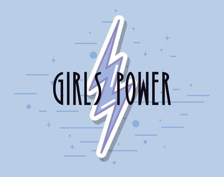 girls power ray feminism poster vector illustrationのイラスト素材