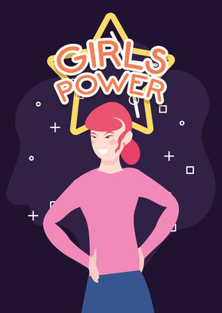 woman character poster girls power vector illustrationのイラスト素材