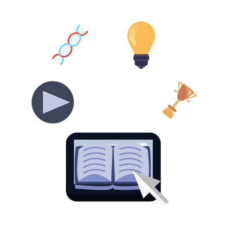 ebbok creativity online education school vector illustrationのイラスト素材