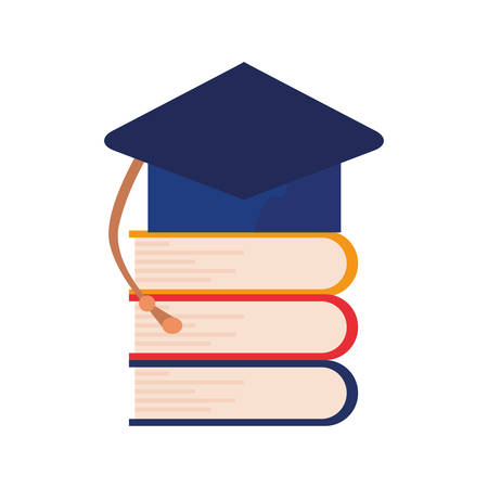 books graduation hat online education school vector illustrationのイラスト素材