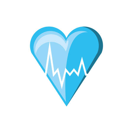 heart with heart rate isolated icon vector illustration designのイラスト素材