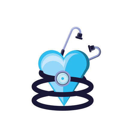 stethoscope medical tool with heart vector illustration designのイラスト素材
