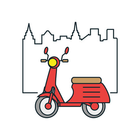 delivery motorcycle scooter icon vector illustration designのイラスト素材