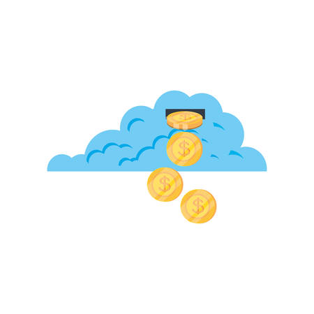 cloud computing with coins money vector illustration designのイラスト素材