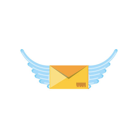 envelope mail with wings icon vector illustration designのイラスト素材