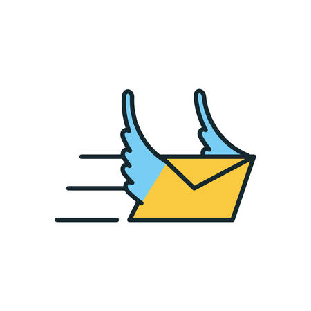 envelope mail with wings icon vector illustration designのイラスト素材