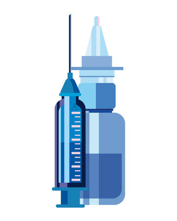 medical syringe dropper equipment vaccination vector illustrationのイラスト素材