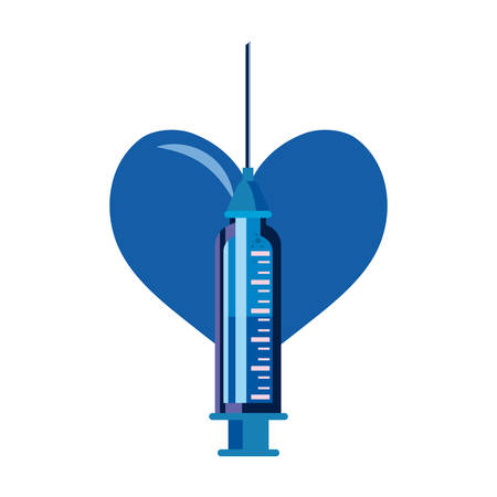 heart healthy syringe supply vaccination vector illustrationのイラスト素材