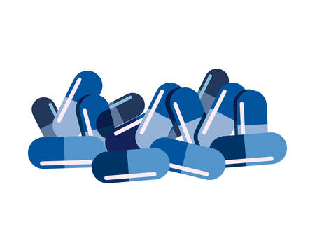 medicine capsules pharmacy supply vaccination vector illustrationのイラスト素材