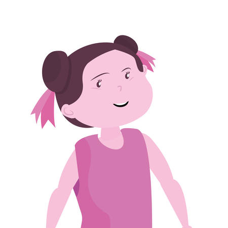 happy cute girl on white background vector illustrationのイラスト素材