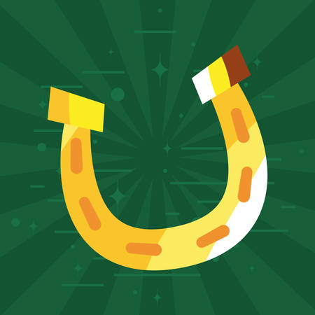 gold horseshoe happy st patricks day vector illustrationのイラスト素材