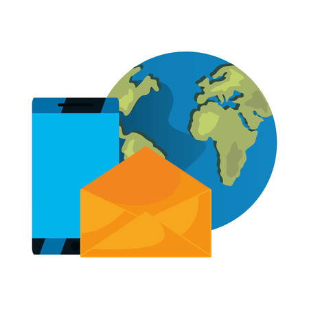 phone email world connection vector illustration designのイラスト素材