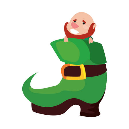 leprechaun with boot happy st patricks day vector illustrationのイラスト素材
