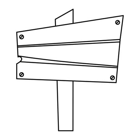 wooden board signal on white background vector illustrationのイラスト素材