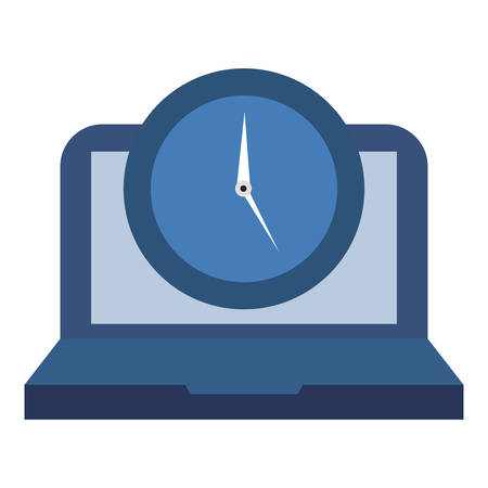 laptop and clock time online education school vector illustrationのイラスト素材