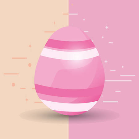 pink egg decoration happy easter card vector illustrationのイラスト素材
