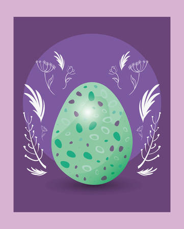 glowing egg decoration happy easter card vector illustration vector illustrationのイラスト素材