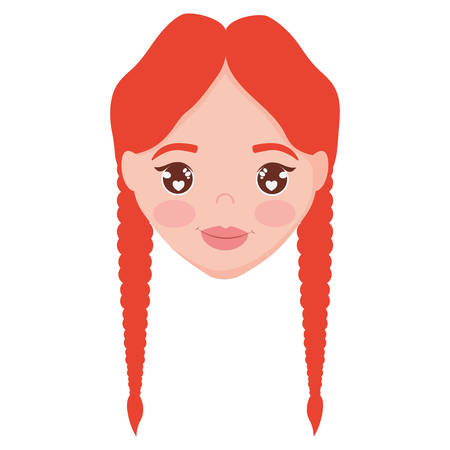 irish woman head character vector illustration designのイラスト素材