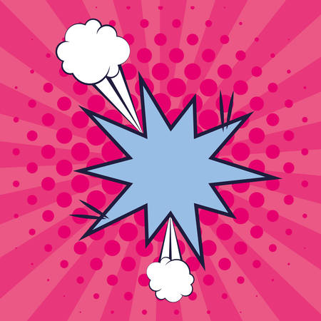 expression star with smoke pop art style vector illustration designのイラスト素材