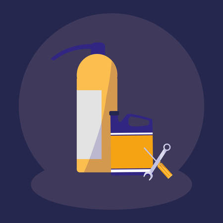 extinguisher fire with oil gallon vector illustration designのイラスト素材