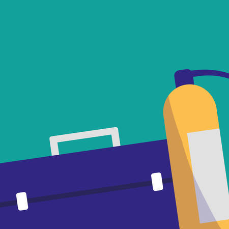 tools box mechanic with extinguisher vector illustration designのイラスト素材