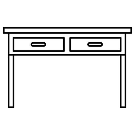 table with drawers wooden and portrait vector illustration designのイラスト素材