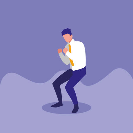 successful businessman celebrating character vector illustration designのイラスト素材