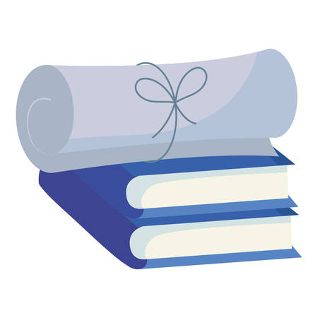 text books with diplomas vector illustration designのイラスト素材