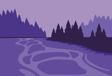 forest landscape scene icon vector illustration designのイラスト素材