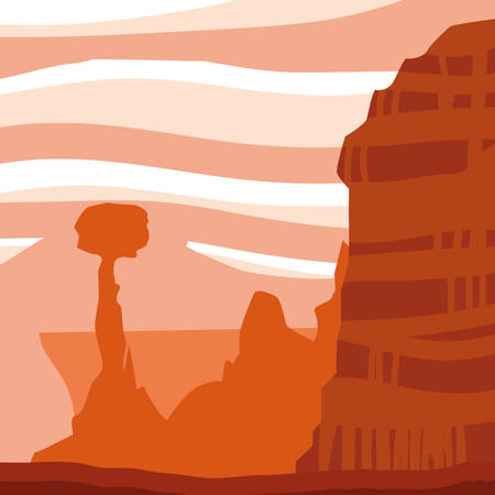 desert landscape dry scene vector illustration designのイラスト素材