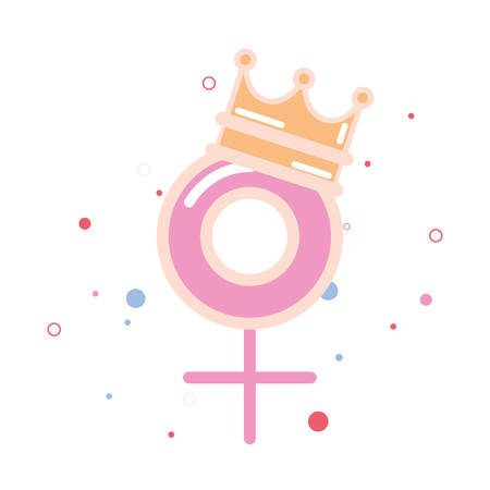 gender feminism with crown girl power vector illustrationのイラスト素材