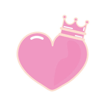 heart and crown girl power vector illustrationのイラスト素材